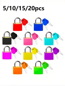 Mini Colorful Lock with Key, Suitable for Luggage and Travel Bags, Metal Key Chain Lock, Ideal for School, Gym, Classroom, Travel Backpacks