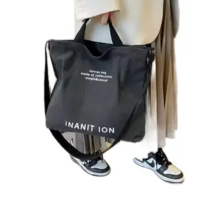 Canvas Crossbody Bag for Men and Women, Simple Wash Canvas, Thick Tote Bag, Large Capacity