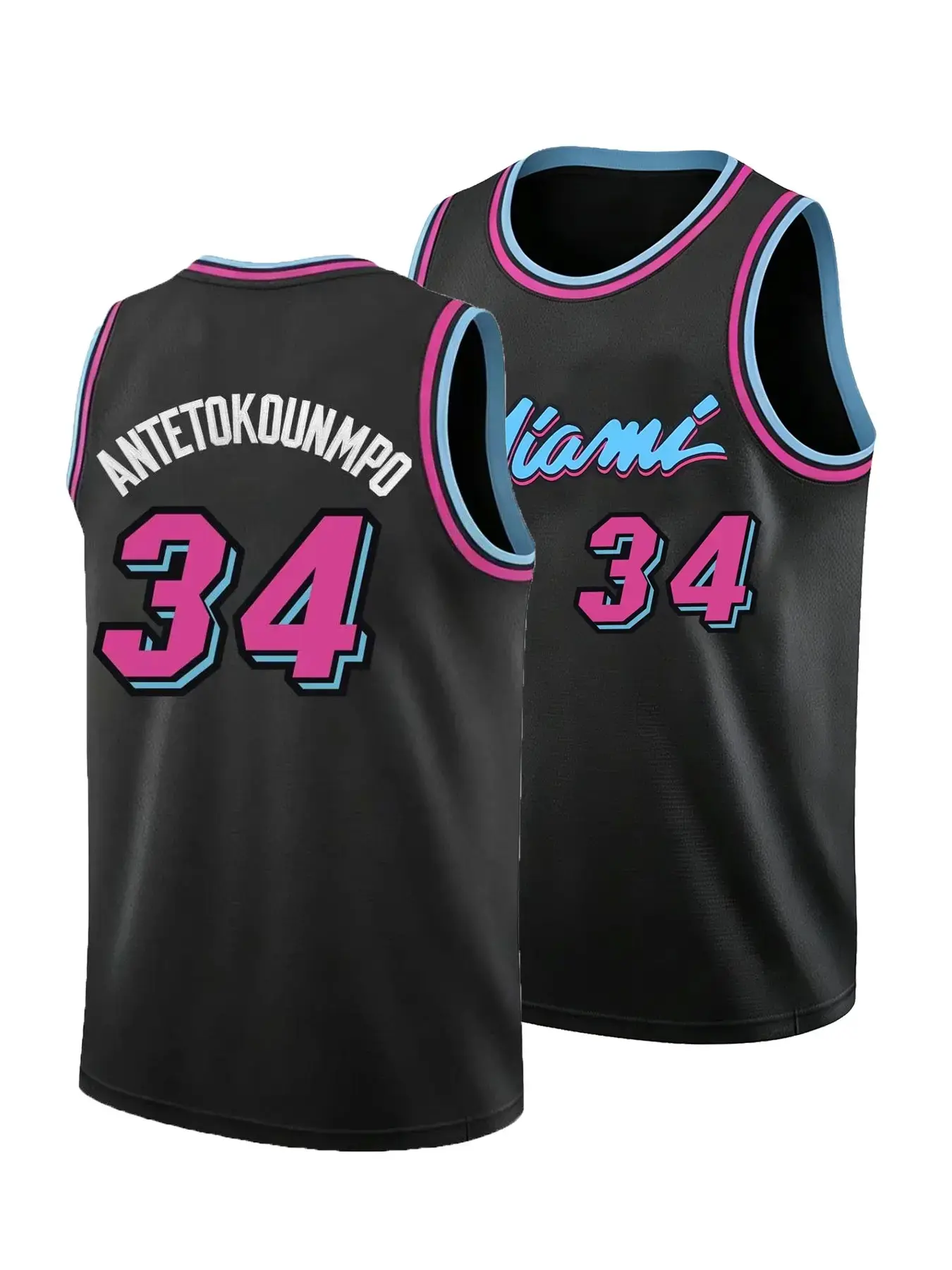 Miami Retro Vice Style Number 34 Men's Sleeveless Mesh Tank Top Casual Fashion Graphic Tee Premium Breathable Lightweight Polyester Fabric Vibrant Colors Perfect Streetwear Fit Summer Outdoor Activities