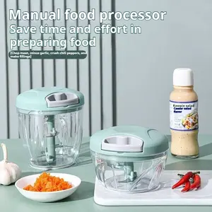 [New Model] Portable Hand - Pull Multi - Function Food Chopper for Vegetables, Fruits, and Nuts, 500ml/900ml，, Multifunctional Vegetable Cutter, Garlic Masher Meat Chopper, Vegetable Chopper Tool, Manual Food Processor