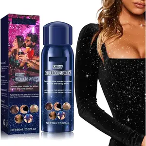 Hair Body Glitter Spray - 60ML Body Glitter Body Spray, Fairy Body Glitter Spray for Hair and Body for Women, Long-Lasting & Easy to Use, Glitter Hairspray for Club, Prom, Party, Photoshoot (1*PCS)  Cosmetic Makeup