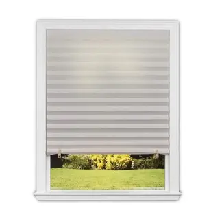 Set of 2 No Tools Pleated Paper Shades – Light Filtering, Natural (36" x 72")
