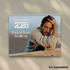 Jonathan Bailey 2026 Calendar Version 2 - Jonathan Bailey Merch for Fan |  Home Decor, Office Decor - New Year Fan Gift, Unique Holiday Gift T
