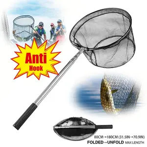 Multifunctional Telescopic Fishing Net,Fishing net 80CM-110CM-180CM. Great for cleaning swimming pools and ponds, perfect for freshwater fishing to catch fish, shrimps and crabs.