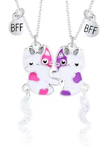 Best Friend Necklace Gifts Magnetic Matching Friendship Necklace for 2 Girls BFF Sister Family Designs