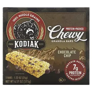 Kodiak Cakes Chewy Granola Bars, Chocolate Chip, 5 Bars, 1.23 oz (35 g) Each Kodiak Cakes Chewy Granola Bars, Chocolate Chip, 5 Bars, 1.23 oz (35 g) Each