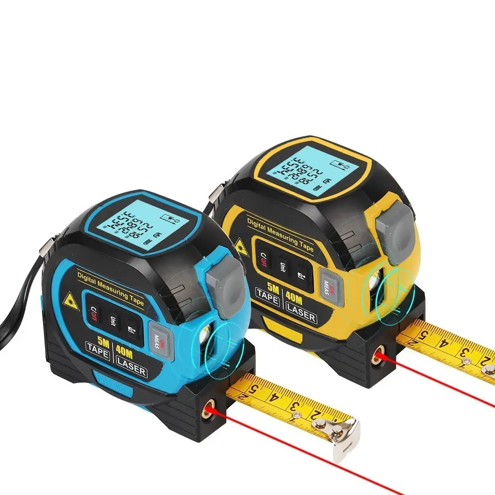 3-in-1 Single Unit High Precision Laser Rangefinder & Steel Tool, 40M/60M Laser Range & 5M Digital Tape, Hand Measuring Hardware Tool