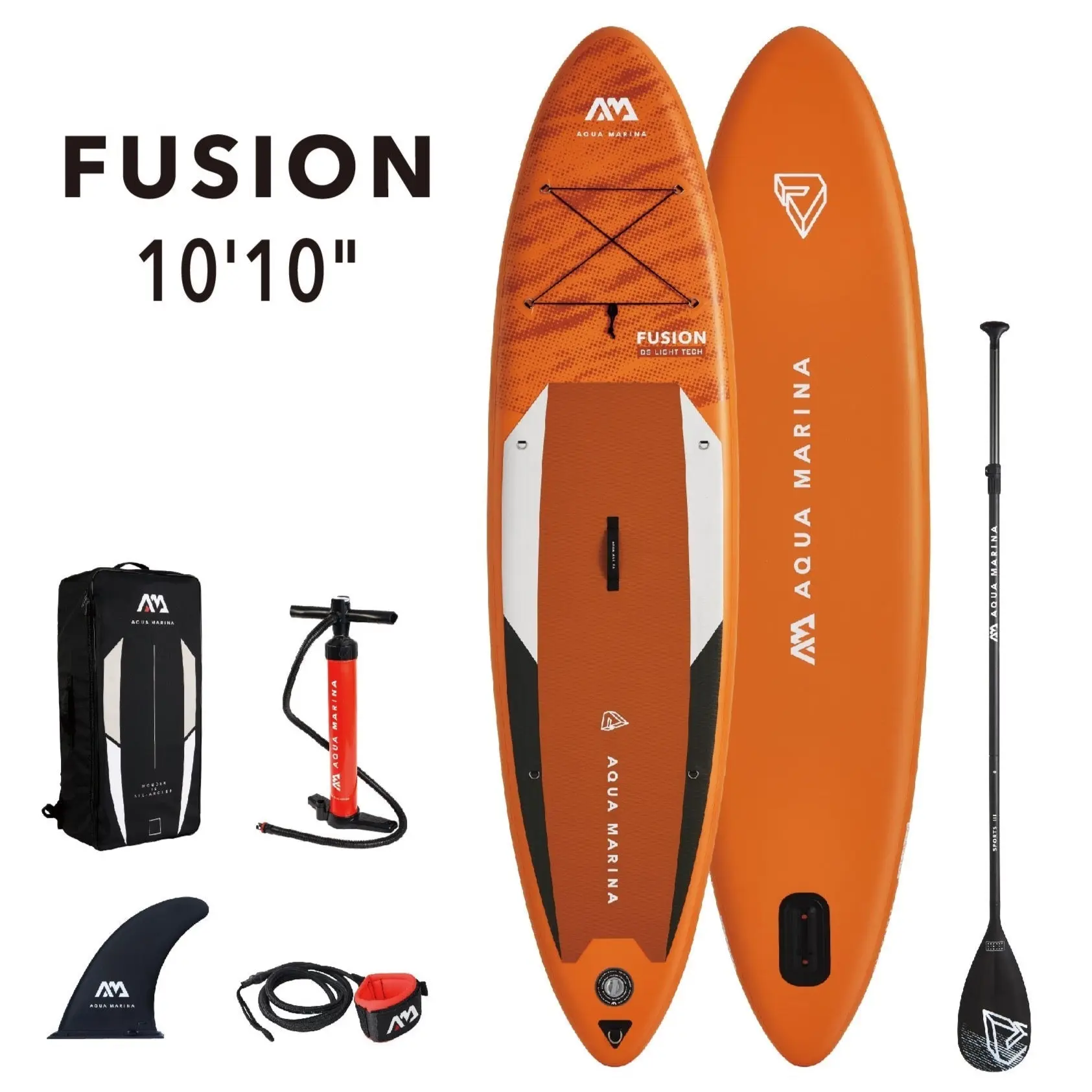 Aqua Marina FUSION 10'10" Inflatable All-Around Paddle Board, Stand-Up SUP for Water Sports & Outdoor Activities, Inflatable Paddle Board