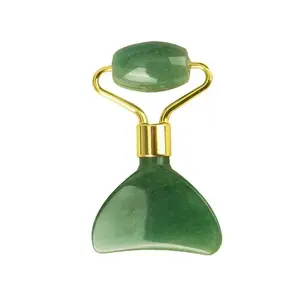 2-in-1 Portable Jade Roller & Face Gua Sha – Pink & Green Define Beauty
