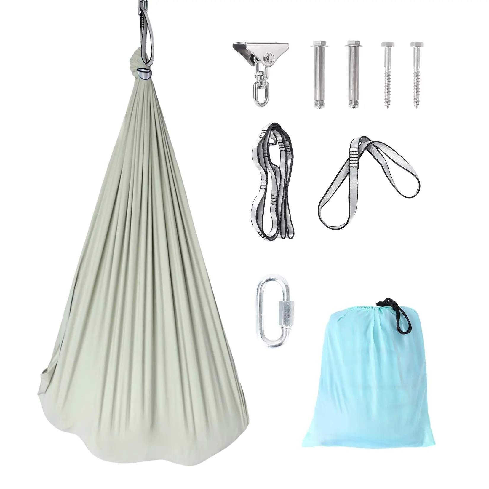 Sensory Swing - 55" x 59" Dual-Layer Therapy Swing for Autism, ADHD & Sensory Needs, Calming Hug Effect, 360° Swivel, Indoor/Outdoor Use, Supports Up to 300 lbs.