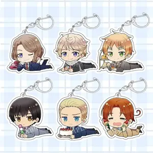 Hetalia Axis Powers Acrylic Keychain, Cartoon Figures Ludwig Wang Yao Ivan Braginsky Francis Keyrings Fans Jewelry Gift New, Kawaii Bag Accessory, Cool Collectible Gift for Fans, Aesthetic Merch for Players