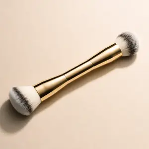 Dual-Ended Makeup Brush for Powder | Soft Synthetic Bristles for Blush, Bronzer & Setting Powder