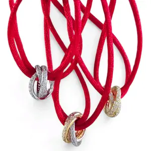 Adjustable Red Protection Bracelet 925 Sterling Silver 14k Gold Plating