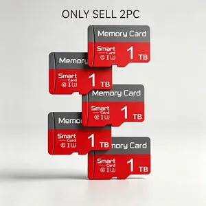 2 Sets Micro TF SD Cards for Car Audio, 1TB Durable SD Memory Card for Dash Cams, MicroSDXC Card for Surveillance Cameras, Micro SD Card for Mobile Phones, SD Card with Adapter for PC & Reliable Data Storage