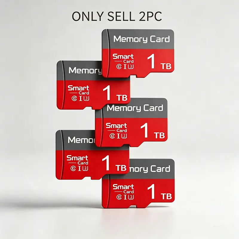 2 Sets Micro TF SD Cards for Car Audio, 1TB Durable SD Memory Card for Dash Cams, MicroSDXC Card for Surveillance Cameras, Micro SD Card for Mobile Phones, SD Card with Adapter for PC & Reliable Data Storage