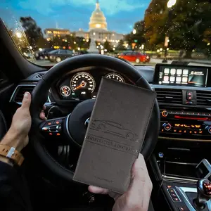 Car Registration & Insurance Wallet - Magnetic Closure Vehicle Organizer for Essential Docs/License/Pokemon Cards, Compact Car Accessories, All-Season Gift Suitable for Men & Women