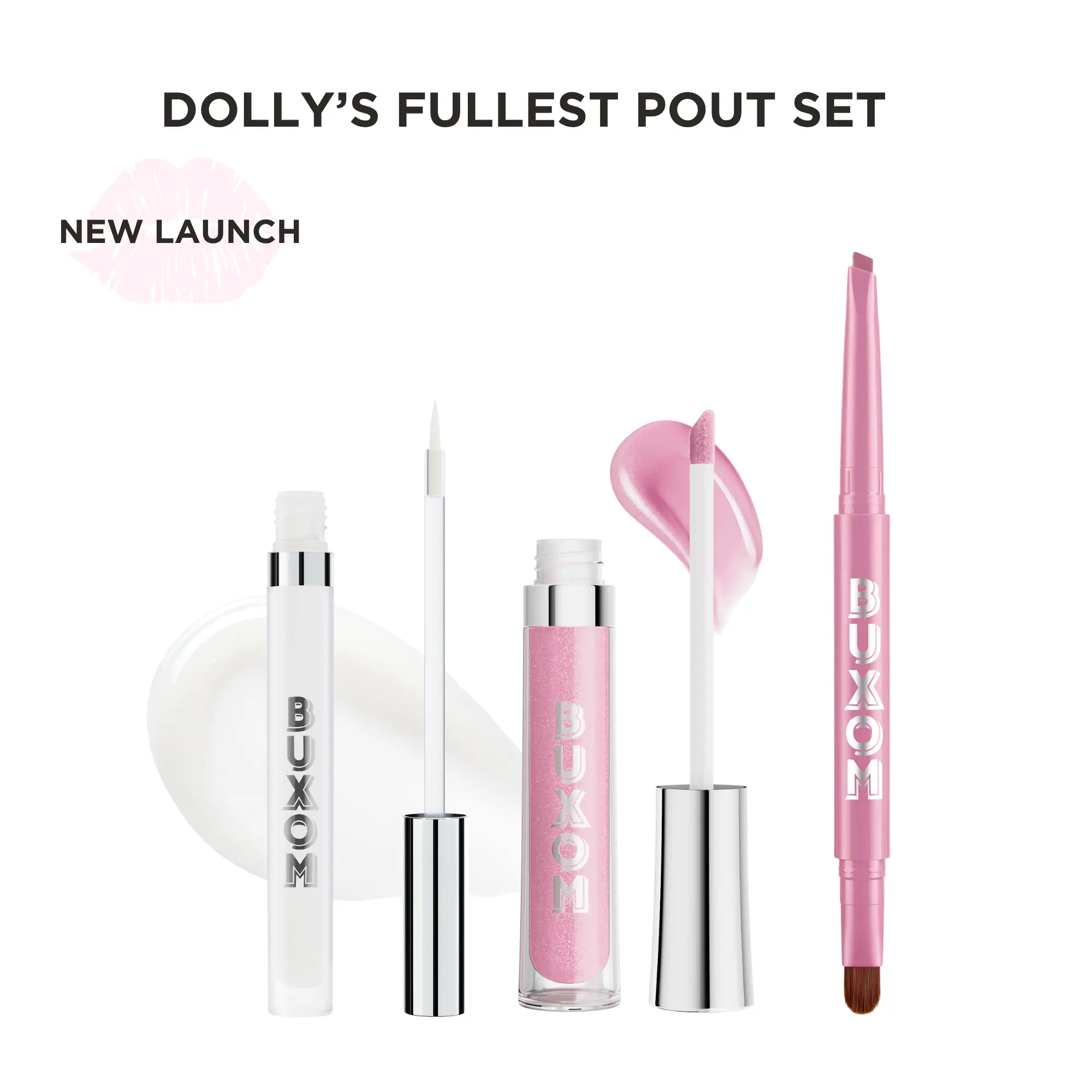 BUXOM Dolly's Fullest Pout Bundle - Fill & Flip Lip Liner + Dolly Shades Gloss  & Lip Liner, Plumping Lip Gloss, Plumping Lip Liner, Glossy