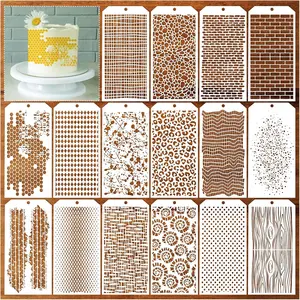 16 count Stencils for Painting, Abstract Texture Stencils Crafts  Layering Stencil Brick Shoe  Templates for Drawing Card Making Canvas Furniture Paper