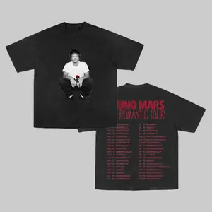 Bruno "The Romantic" Tour Tee Mars 2026 New Album T-shirt, The Romantic Tour Merch, High-quality, Soft Cotton T-Shirt Unisex Y2K Cotton Tee, R&B Music Top, Pop Music Shirt Fan Merch Shirt