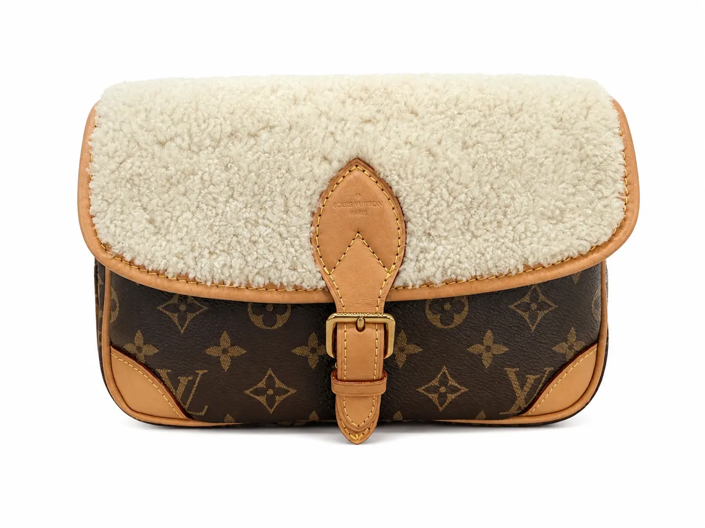 Pre-owned Louis Vuitton canvas Shoulder Bags Diane NM PM Monogram Shearling Shoulder Bag 17523724