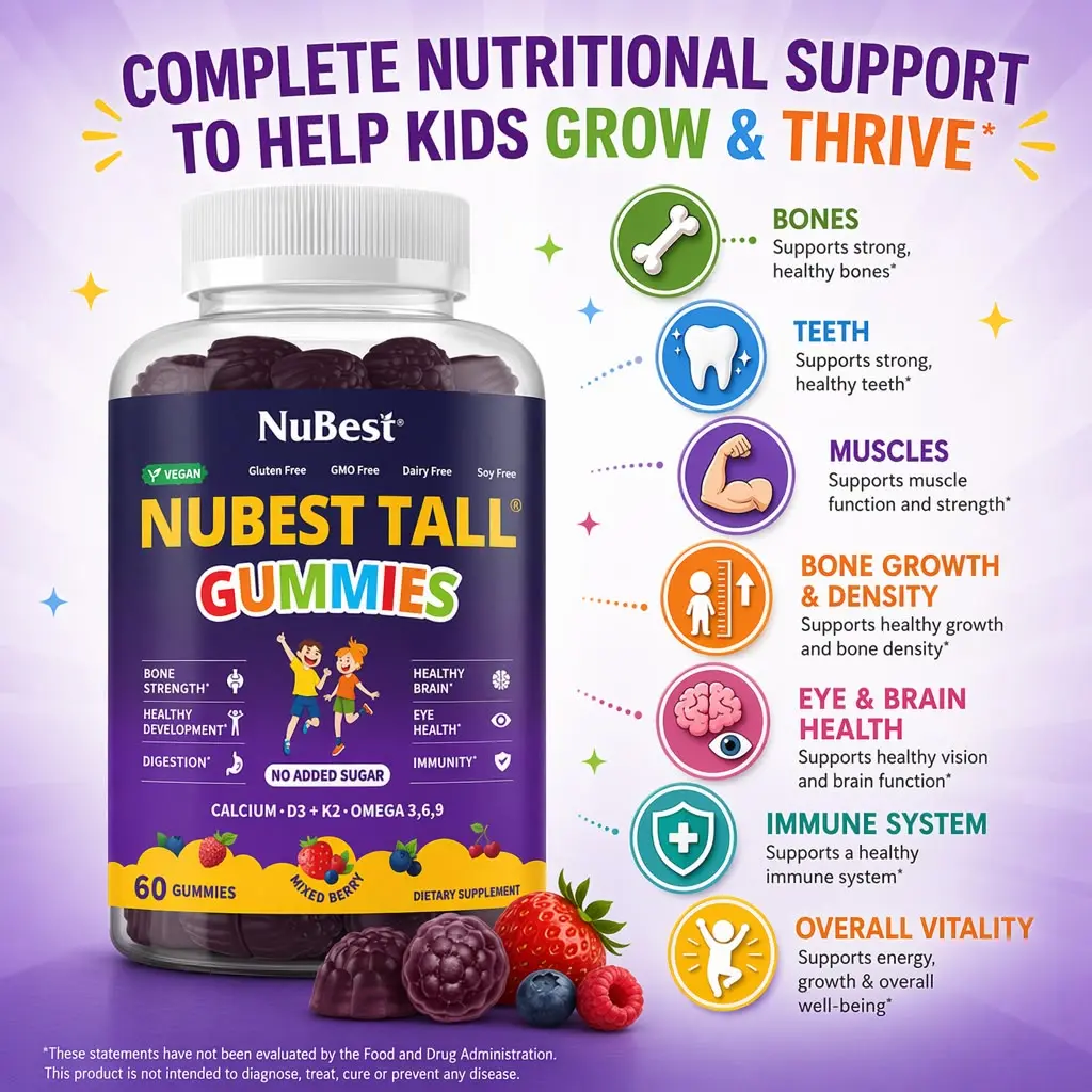 NuBest Tall Gummies | 20+ Nutrients, No Added Sugar NuBest Tall Gummies | 20+ Nutrients, No Added Sugar