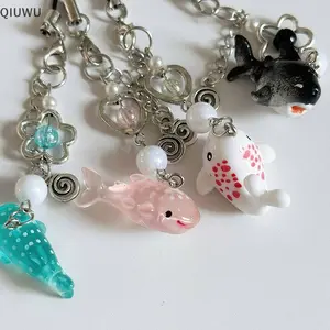 [NEW] Handmade Beaded Shark Keychain – Cute Ocean Animal Charm Pendant