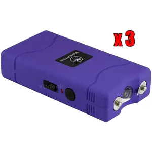 (3) VIPERTEK PURPLE VTS-880 Mini Built in LED Flashlight Rechargeable For Emergencies and Outdoor Activities