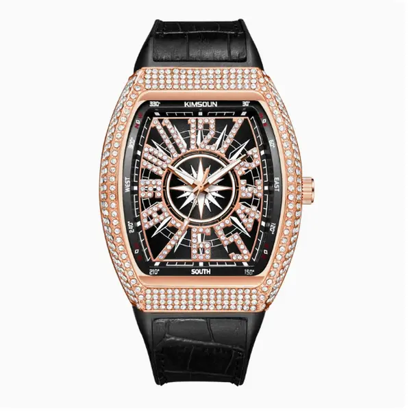 Men’s leather strap wristwatch with large dial and date display for work and everyday wear - JSD2132B+YY