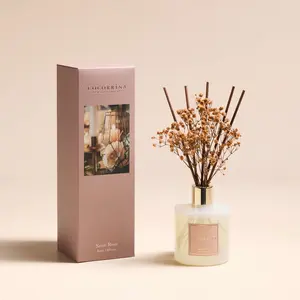 Cocorrína Reed Diffuser Sets- Satin Rose Scented Diffuser with Sticks Home Fragrance Reed Diffuser for Bathroom Shelf Decor