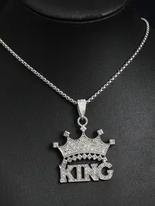 The fashionable and personalized full diamond crown KING pendant necklace is suitable for daily wear, vacation and dating occasions, and is also a surprising and exquisite small gift.