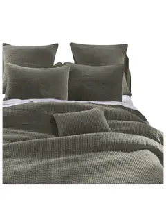 Hiend Accents Unisex Gray Stonewashed Cotton And Velvet 3-Piece King Quilt Set - Pk6500-Kg-Gy