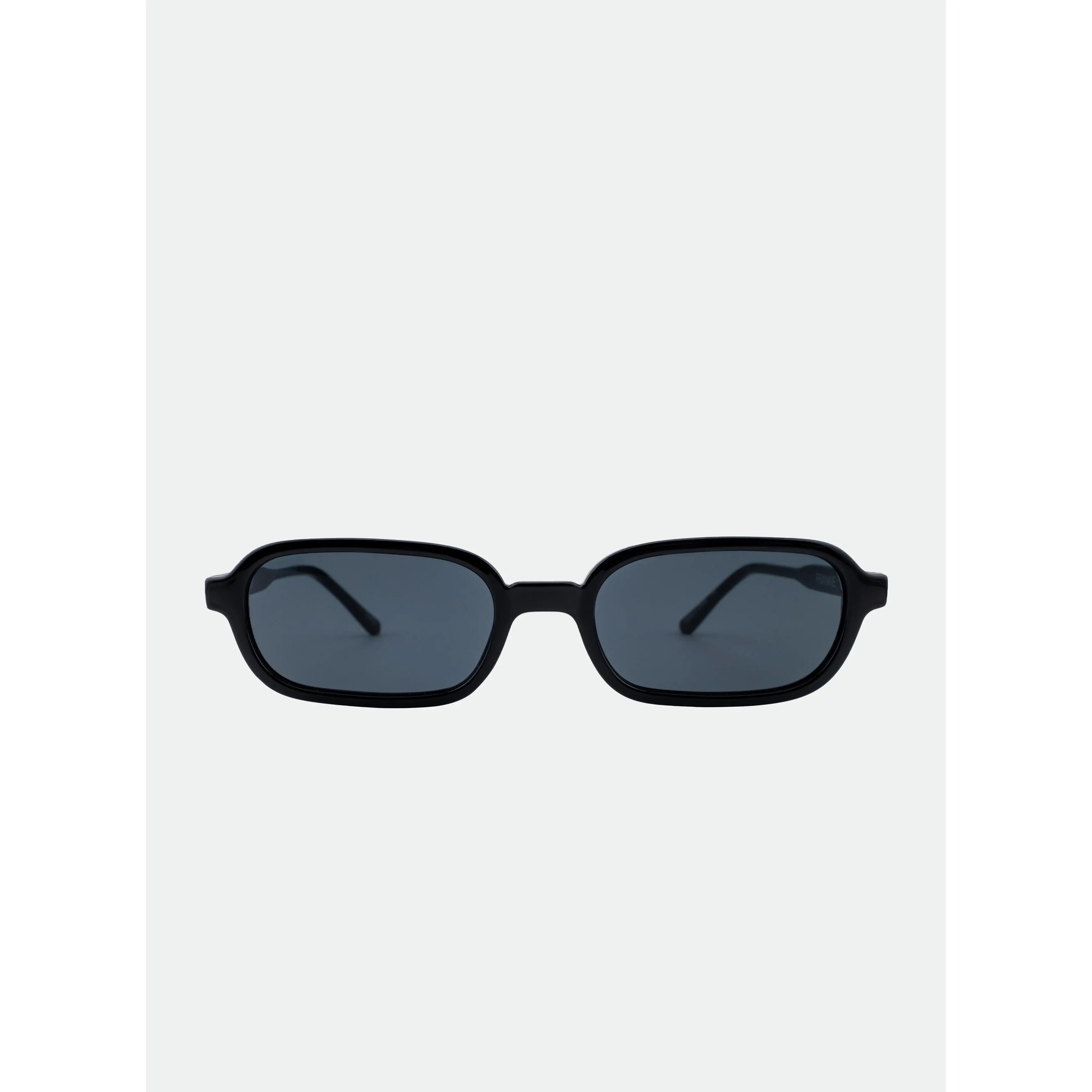 OTRA Frankie Trendy Vintage Rectangle Sunglasses - Black Frames, Smoke Lenses, 100% UV Protection - Vintage Rectangle Shades, Trendy Vintage Sunglasses