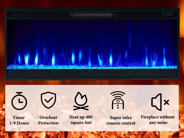 AMERLIFE 70“ Fireplace TV Stand for 80 Inch TV,Farmhouse TV Stand with 42" Fireplace & LED Lights,Entertainment Center with Storage/Christmas Gift