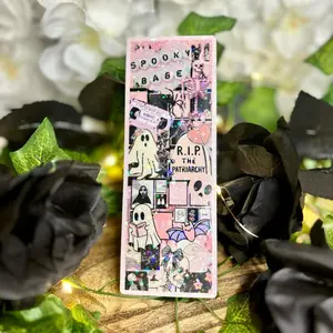 Spooky Cute Pink Sparkle Bookmark - Perfect for Halloween Season decorative bookmark