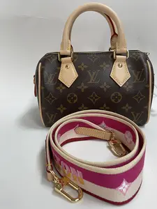 Pre-owned Louis Vuitton vcoated canvas Top handle bags LV Speedy 20 with pink shoulder straps no.2