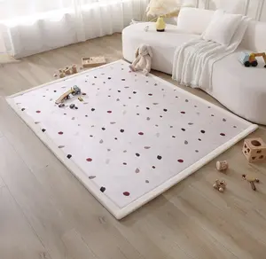Hakuna Matte CloudSoft Baby Play Mat for Floor 60" x 80" Confetti | Coral Velvet high-density foam Rug for Crawling & Cozy Play – Non-Slip, Water-Resistant, Easy-CareTummy Time Mat