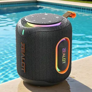 Zealot Wireless Speaker Outdoor - IPX6 Water Resistance, Powerful Bass & Hi-Fi Audio, Lanyard Design Perfect for Hiking & Poolside, Waterproof Speaker