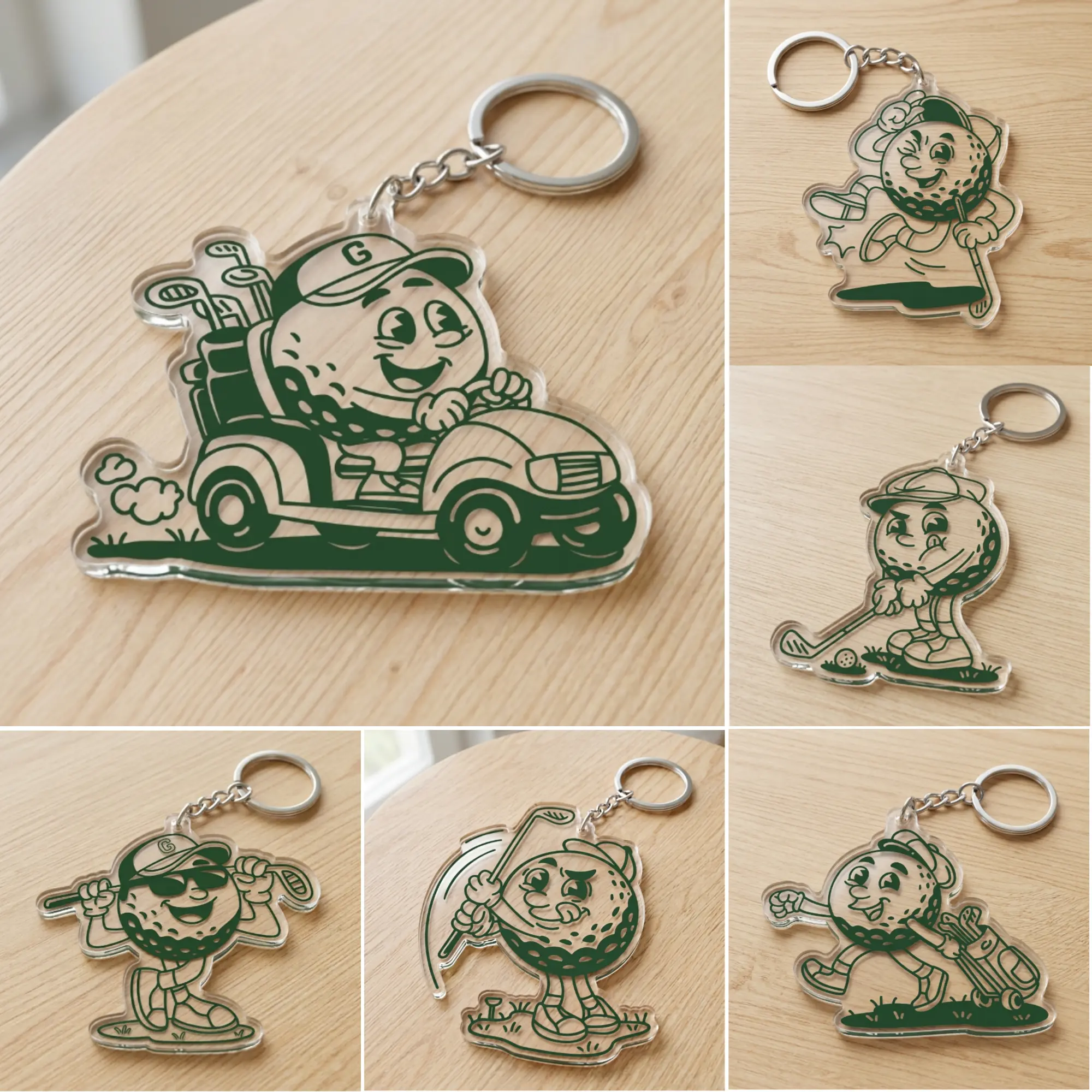 Golf Keychain 50+ Styles, Golf Bag Charm for Golf Lovers, Golf Dad Gift, Golfer Accessories, Golf Ball Club Cart Key Ring, Birthday Gift for Men Women