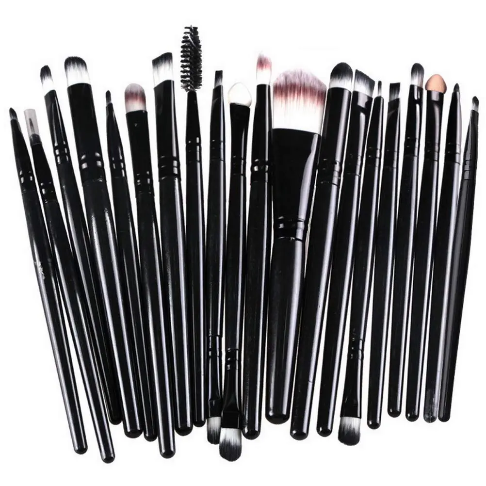 Makeup Brushes  Make up Brush Set 20 PCs Professional Face Eyeliner for Foundation Blush Concealer Eyeshadow with Travel Black