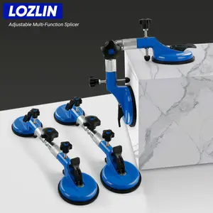 LOZLIN 2PCS Heavy Duty Vacuum Leveling Tool 396lb Suction Clamp for Stone Tile Glass Countertops Adjustable Seamless Installation Kit with Grip Handles Hardware