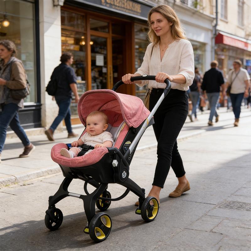 (No Base)Baby Stroller with Free Bag ,Newborn Stroller,Foldable Stroller Legs,Equipped with Chest Clip,One-Click Contraction Function,Alloy Metal Material,4-wheel Travel Toddler Stroller