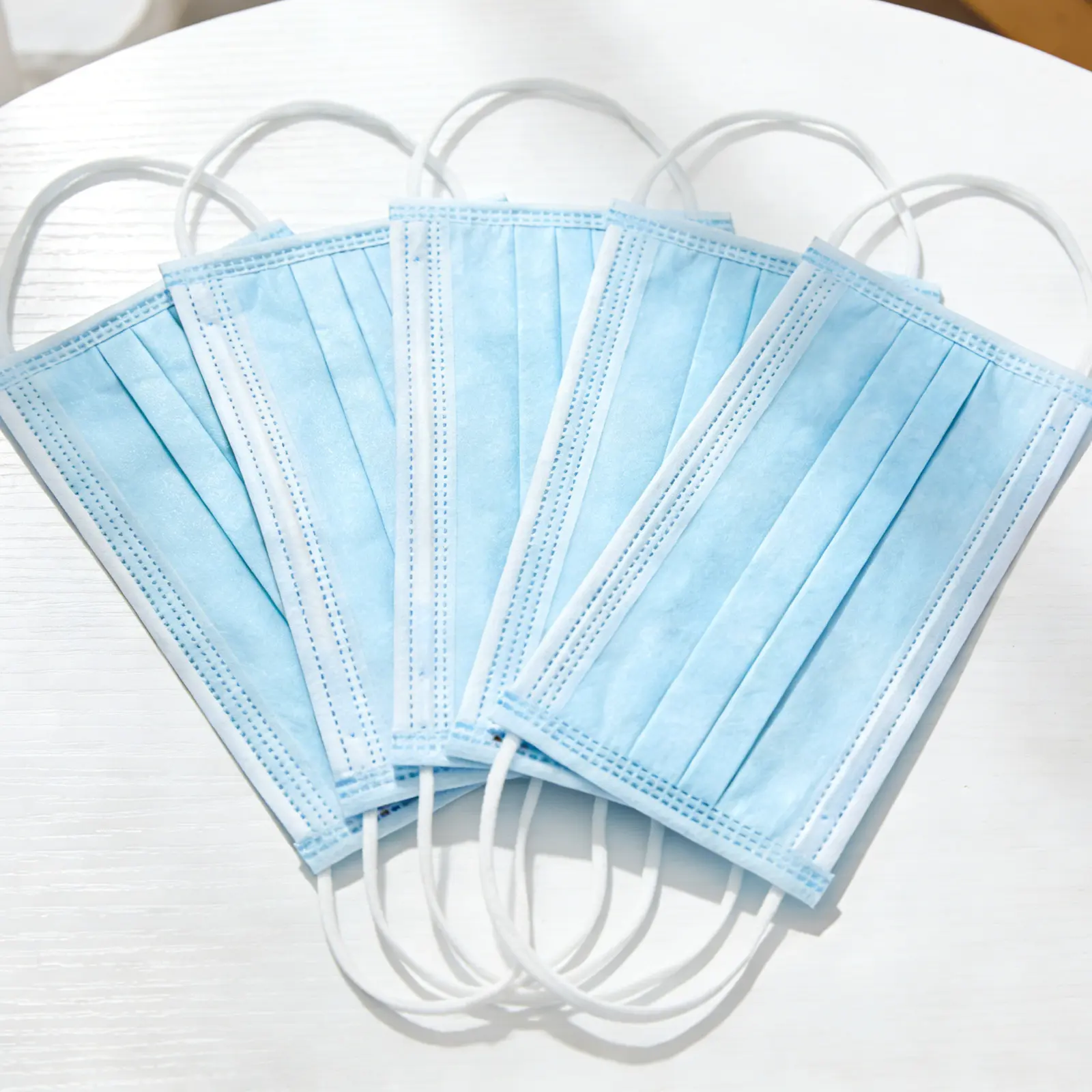 50 Disposable Face Masks for Adults, Outdoor, Hospital, Airport, Farm, Garden,  Soft, Comfortable Face Mask, Anti-Fog, Wide Earbands - Blue