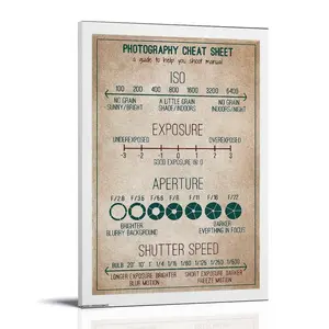 PHOTOGRAPHY-CHEAT SHEET Poster Posters Music Album Cover Posters Canvas Wall Art High-Resolution Vintage Band & Artist Prints for Room
