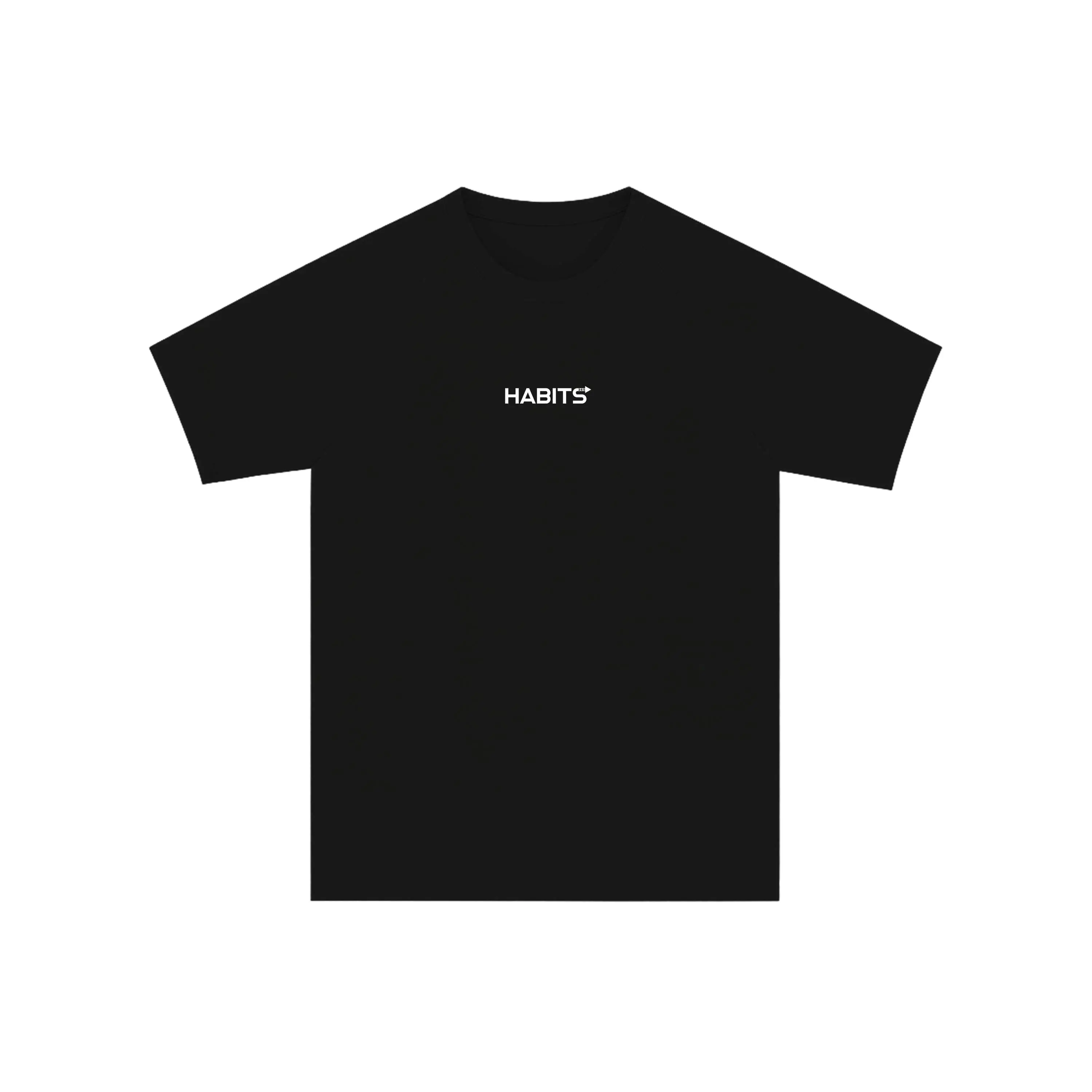 HABITS 365 PREMIUM EDITION Quantum Black Tee - Short Sleeve Crew Neck Classic Fit Fitted T-Shirt for Men Summer Athletic Wear Soft Spandex Blend