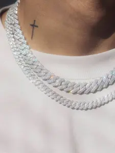 Sparkly Luxury Rhinestone Decor Chain Neckle, Hip Hop Punk Style Cuban Chain Neckle, Cuban Chunky Chains