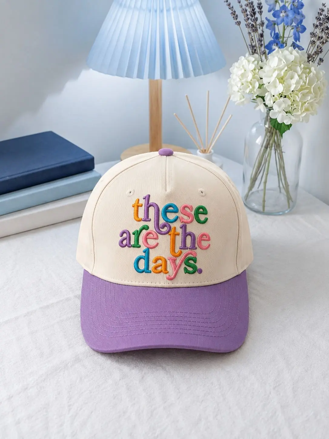 These Are The Days Embroidered Two Tone Trucker Cap, Colorful Aesthetic Mesh Hat, Inspirational Quote Embroidered Baseball Cap, Retro Adjustable Snapback Hat, Everyday Casual Outdoor Cap for Women Men, Positive Gift Idea