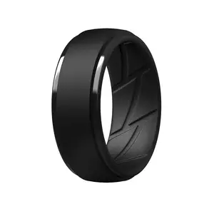 Oversize 7-16 Men's Wedding Rings 10mm Wide 2.5mm Thick Rubber Bands With Breathable Grooves Engagement Ring