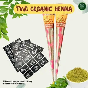 Natural Red henna, 2 Henna cones in a kit . 25-30g each