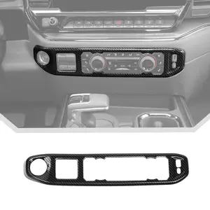 Laser Wood Grain & Carbon Fiber AC Switch Control Cover Trim - Self-Adhesive, UV-Resistant Car Interior Decor for 2022+ Chevy Silverado, Automotive Car Interior Accessories
