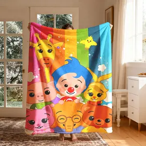 Cartoon Character Flannel Blanket, Large Size, Soft Lightweight Warm, Perfect for Bed Sofa Office Camping Travel, Valentine's Day Gift